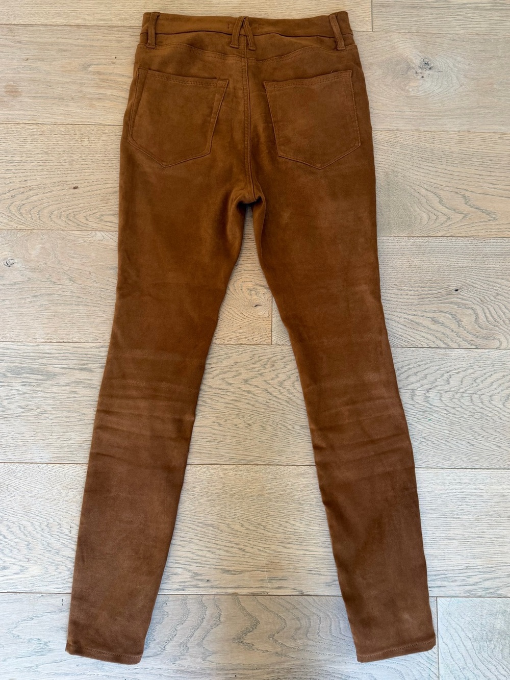 Good American Good Waist Faux Suede Skinny Pants Camel Brown - Picture 3 of 3